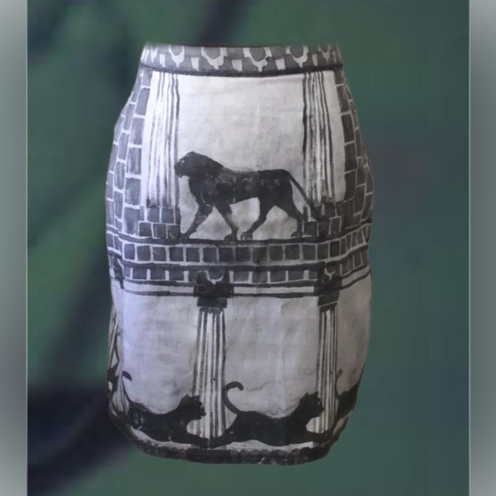 🐈‍⬛ Hand-Painted  〰️ Black Leopard Skirt 🐈‍⬛